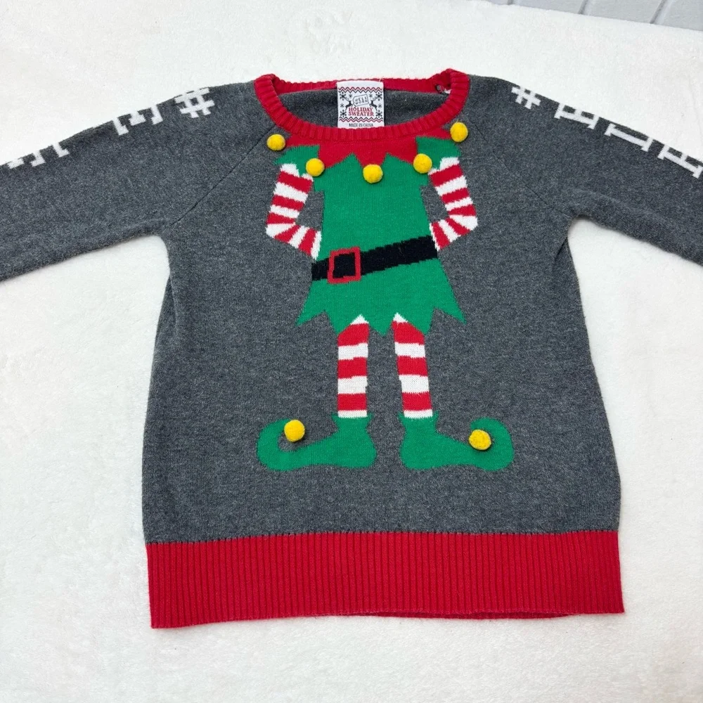 Well Worn‎ Holiday Sweater Elf with Red and Green Size 3T